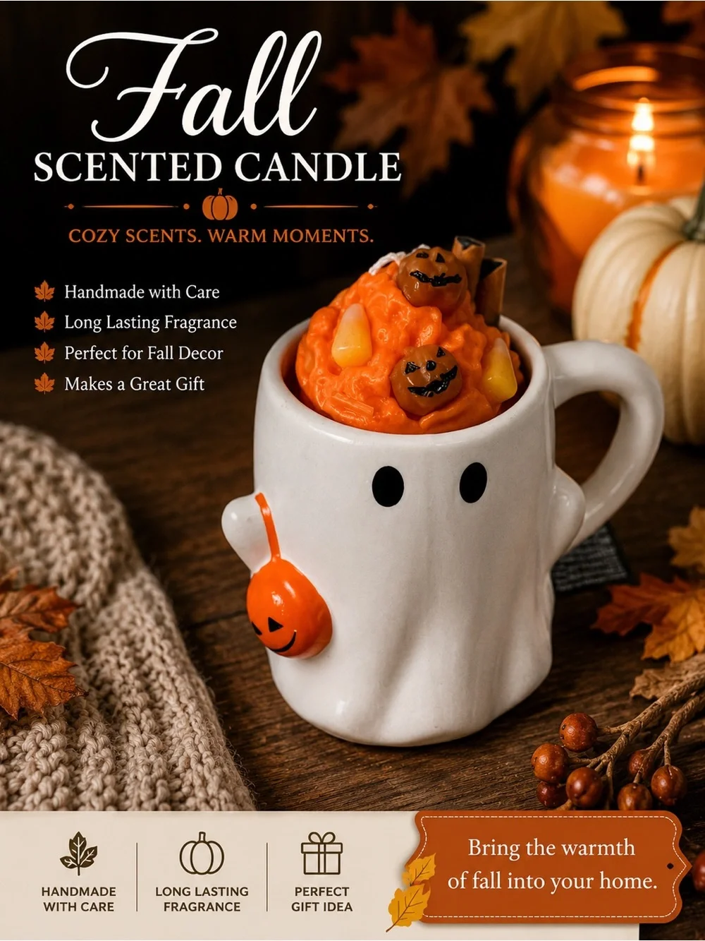 Fall Scented Candles - Pumpkin Spice Latte, Caramel Apple Pie & More